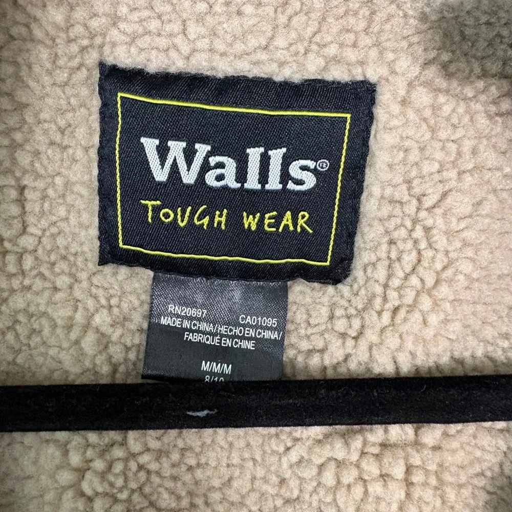 Walls Tough‎ Wear Sherpa Lined Jacket Hood Camo Boys M 8-10 Zip-Kids Grow System